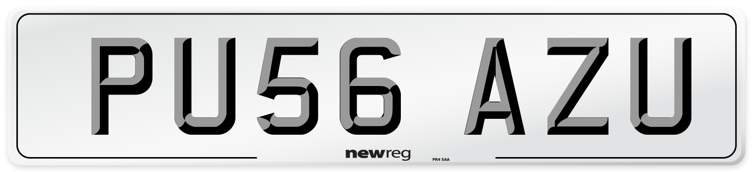 PU56 AZU Number Plate from New Reg